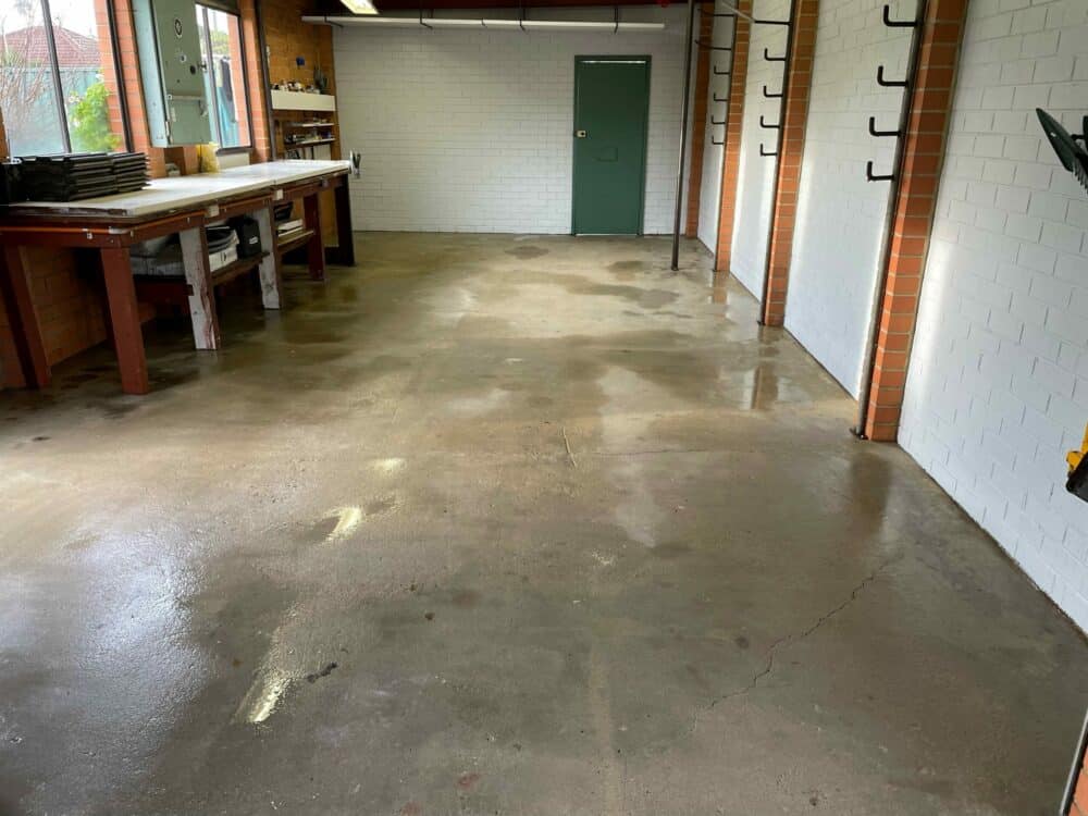 Epoxy flooring for garage before picture